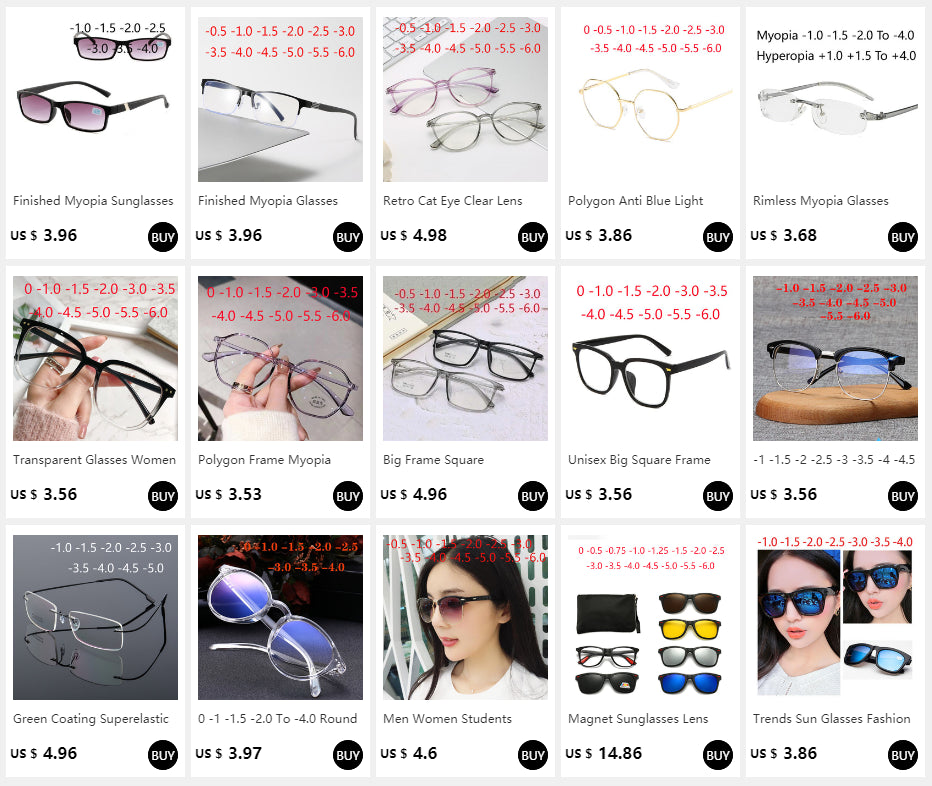 Men Women Students Myopia Sunglasses Metal Half Frame Nearsighted Gray Lens Glasses -0.5 -1 -1.5 -2 -2.5 -3 -3.5 -4 -4.5 -5 -6