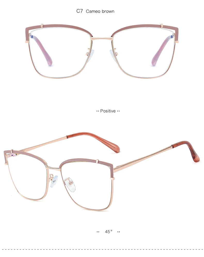 Blue Light Blocking Glasses Frame New Eyewear Prescription Female Eyeglasses Optical Women Spectacles UV400 Anti-Reflective