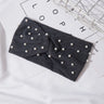 Bow Women's Headbands Pearls Head Bands Knitted Turban Bandana Autumn Winter Elastic Hairband Warm Hair Accessories Headdress