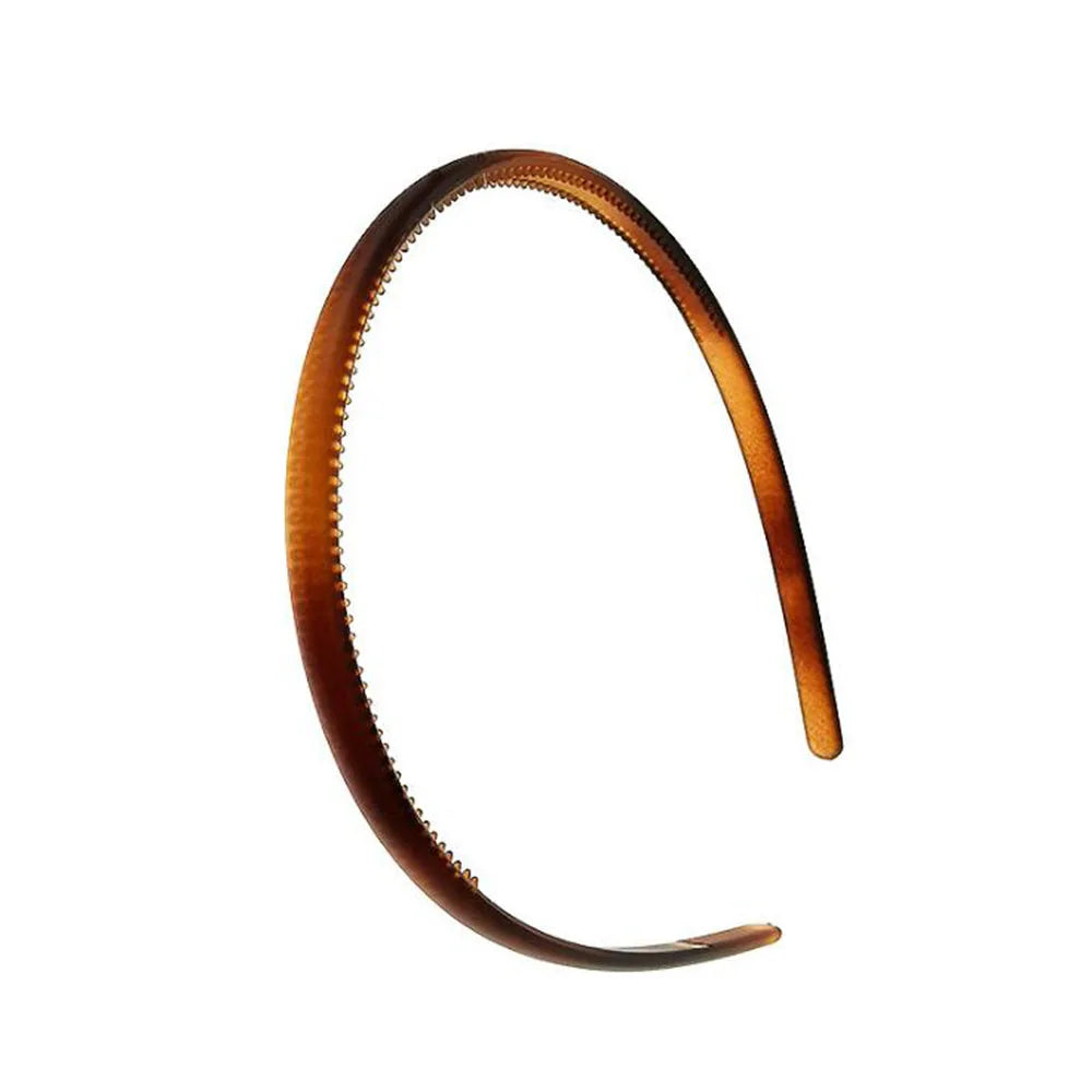 Women Classic Black Brown Plastic Headbands Thin Plain Matt Bright Color Hairbands Non-slip Hair Hoop For Girls Daily Wear