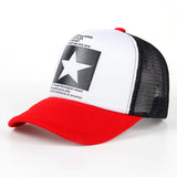 New five-pointed star printed baseball cap spring summer breathable net caps men women outdoor sun shade hat adjustable wild hat