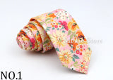 New Floral Tie For Men Women Skinny Casual 100% Cotton Casual Flower Print Skinny Neck Tie For Wedding Party Suits Tie Cravat