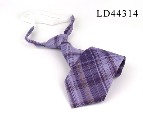 New Rubber Ties Casual Plaid Necktie For Boys Girls Neck Ties Simple Slim Necktie Gravatas Lazy Person Student Tie Neck Wear