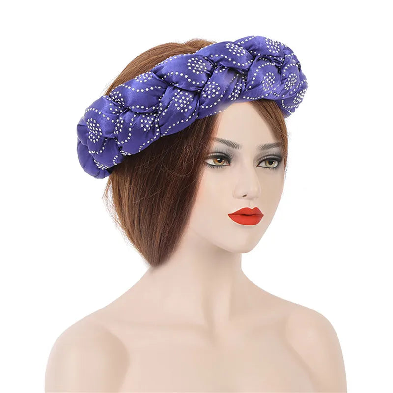 Latest Exaggerated Satin Twist Braids Headband Handmade African Headtie Nigerian Wedding Gele Women Turbans Ladies Head Wraps
