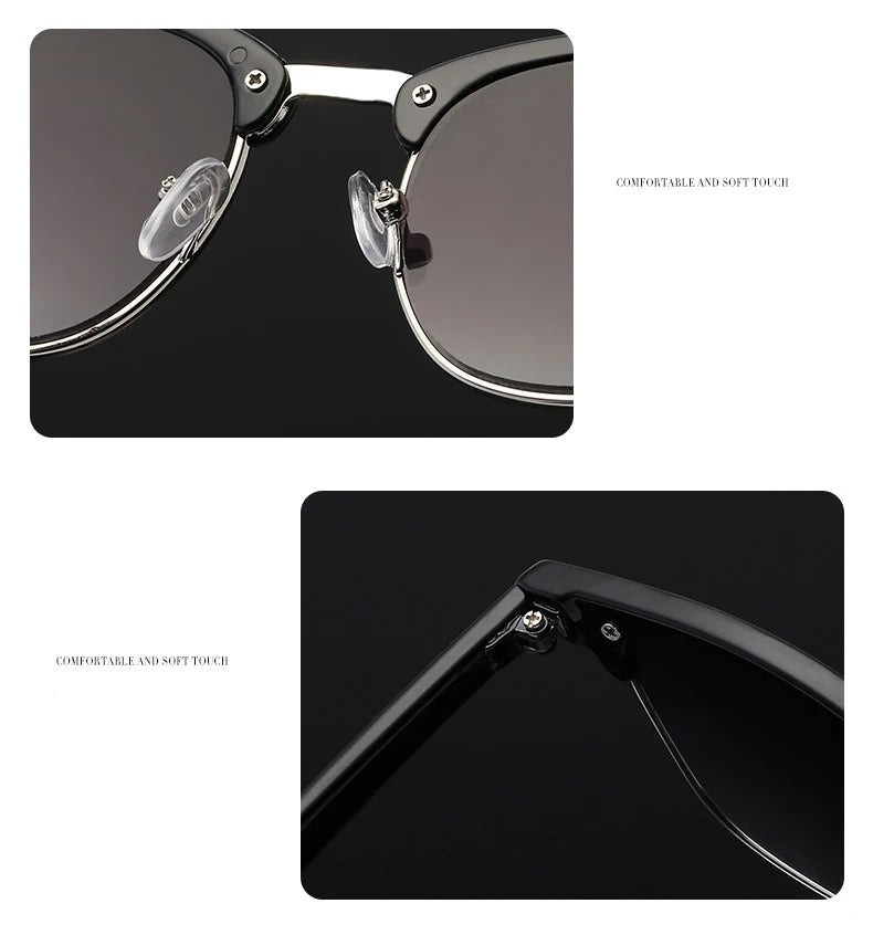 Men Women Students Myopia Sunglasses Metal Half Frame Nearsighted Gray Lens Glasses -0.5 -1 -1.5 -2 -2.5 -3 -3.5 -4 -4.5 -5 -6