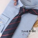 Corbata Hombre corbata 7cm Ties For Men Luxury Blue Stripes Necktie Business Corbatas Para Hombre Mariage Gift Shirt Accessories