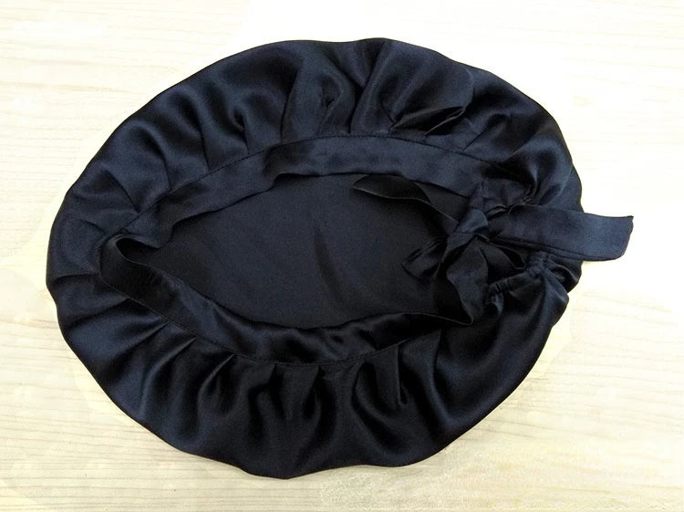 Pure Silk Hair Bonnets For Women Sleeping Cap Luxury Natual Silk Sleep Cap Night Bonnet Caps Hair Protection Turban Head Wraps