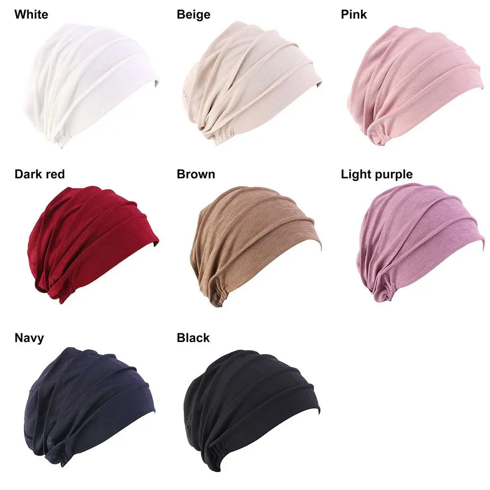 Cotton Winter Warm Sleep Caps Beanies Women Turban Hat Head Wrap Chemo Hat Muslim Hijabs