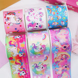 5 Yards Unicorn Printed Grosgrain Satin Ribbons For Bows DIY Craft Decoration Packaging Supplies. 61187