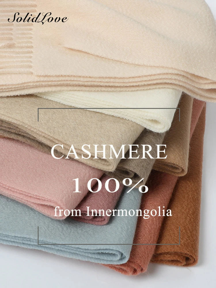 100% Cashmere Scarf Women Luxury brand  Pashmina Unisex Men Solid Color Warm Autumn Winter Thick Real Soft Long Cashmere scarves