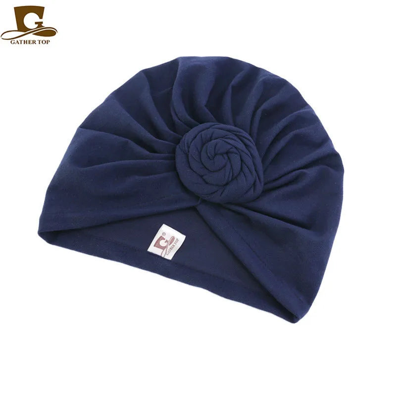New Women cotton top knotted turban hat bonnet Hijab chemo cap headbands Female Muslim Hat Head Cover Night Cap Hair Accessories