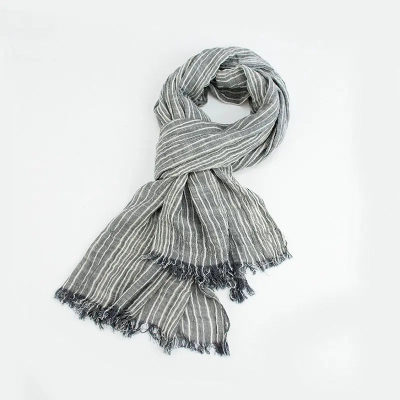 Brand Scarf Luxury Designer Color Contract Muffler Fringed Tassel Cotton Scarves For Male Spring Classic Cachecol Shawl YG369