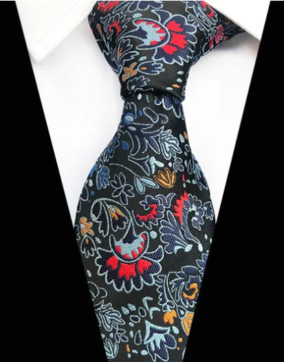 New Design Paisley Plaid Jacquard Woven Silk Mens Ties Neck Tie 8cm Striped Ties for Men Business Suit Business Wedding Party