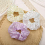 Metallic Laser Elastic Hair Band for Girls Shiny Transparent Scrunchies for Hair Rubber Ties Ponytail Holder Solid Stretch