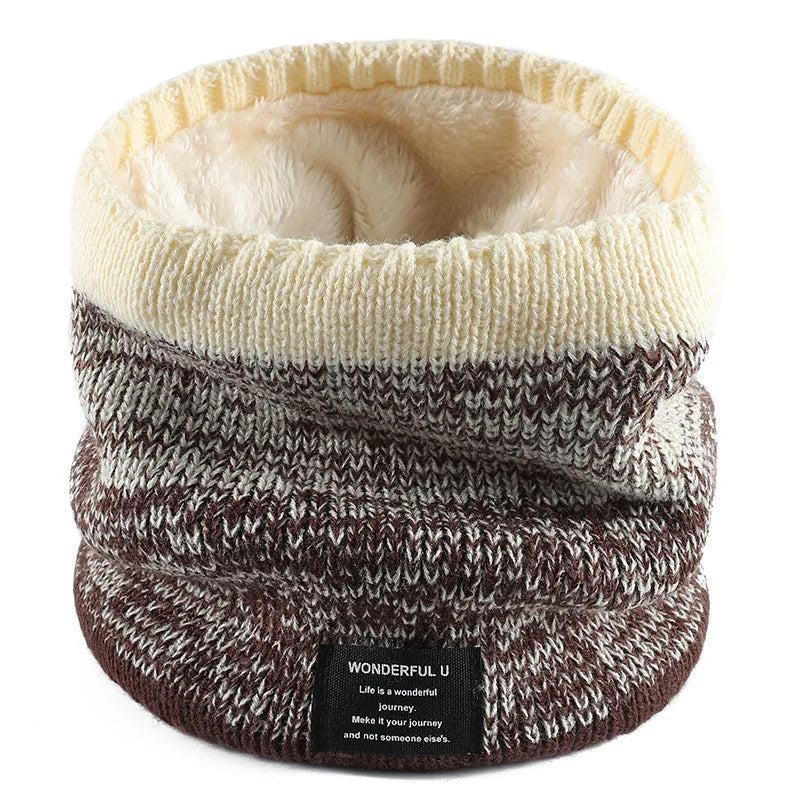 Winter Scarf for Men Fleece Ring Bandana Knitted Warm Solid Scarf Women Neck Warmer Thick Cashmere Hot Handkerchief Ski Mask