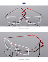 Titanium Eyeglasses Rimless Optical Ultralight Glasses Frame No Screw Prescription Spectacle Frameless Glasses Eyeglasses B2