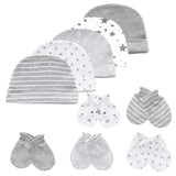 Newborn Baby Hat and Mittens Girl Boy Cap Comfy Infant Hat & Gloves Cotton Toddler Baby Accessorise For 0-6M