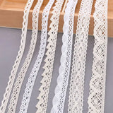 5/10Yards White Cotton Embroidered Lace Trim Ribbons Fabric DIY Handmade Craft Clothes Sewing Accessories Supplies