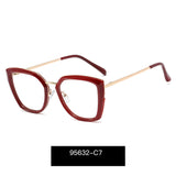 Blue Light Blocking Glasses Frame Women Fashion Eyewear Prescription UV400 Stylish Female Optical Spectacles Anti-Reflective