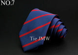 New Men's Tie Classic Stripe 7cm Jacquard Red Blue Green Necktie Daily Wear Cravat Wedding Party Dress Accessories Gift For Man