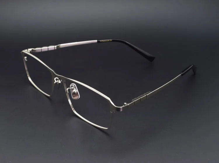 Pure Titanium Glasses Frame Men Titanium Alloy Prescription Eyeglasses Silver Super Light Spectacles Optical Glasses Frame