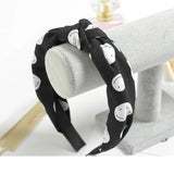 Women Elegant Top Knot Headband Print Dot Hairbands Girls Striped Plaid Flower Hair Hoop Fashion Hair Accessories FG0320