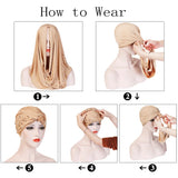 muslim women suede inner hijab caps female head wrap scarves turbante mujer india africain hat turban femme musulman