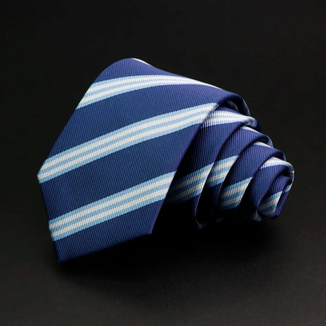 New Men's Tie Classic Stripe 7cm Jacquard Red Blue Green Necktie Daily Wear Cravat Wedding Party Dress Accessories Gift For Man