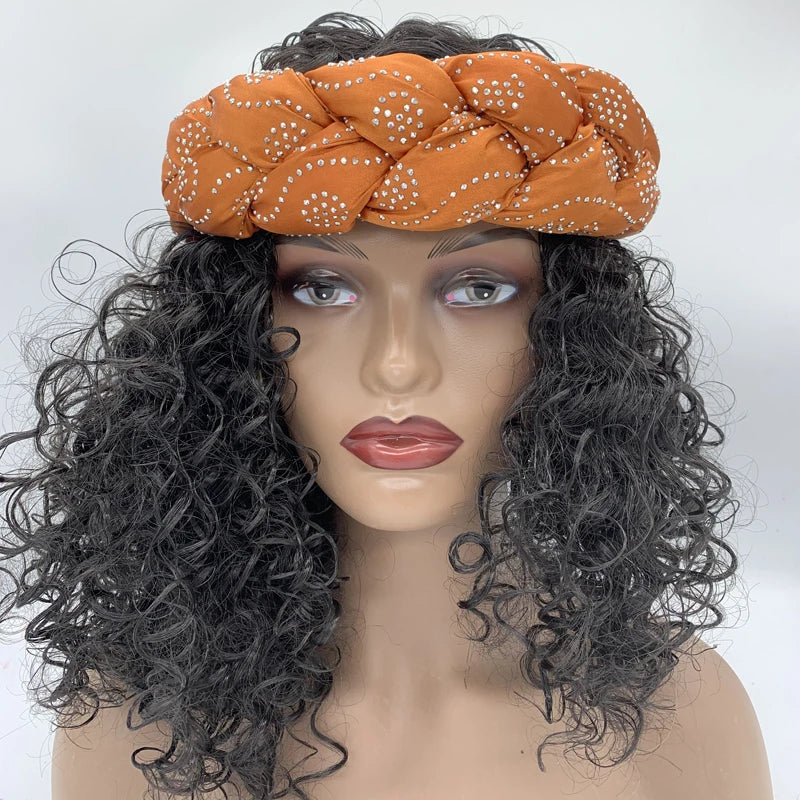 Bronzing Fabric Women's Headbands Elastic Braids Hair Bands Female Turban Cap Party Headwear Accessories Fashion Bandage Bandana