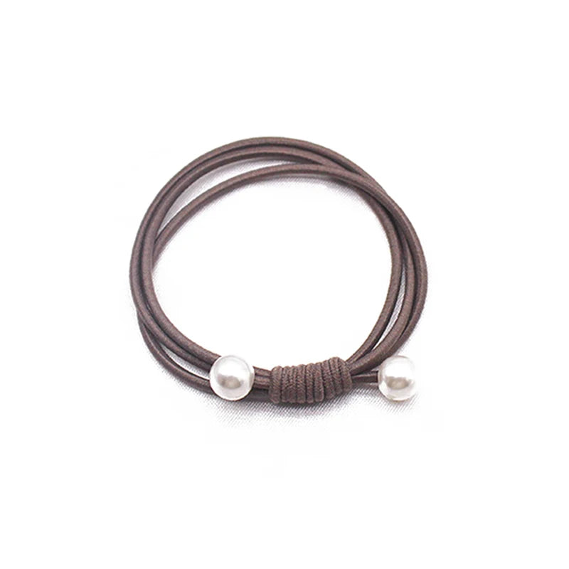 High Elastic Heart Pearl Round Shape Rubber Bands For Women Hair Band Kids Children Sweet Candy Color Hairbands Hair Accessories
