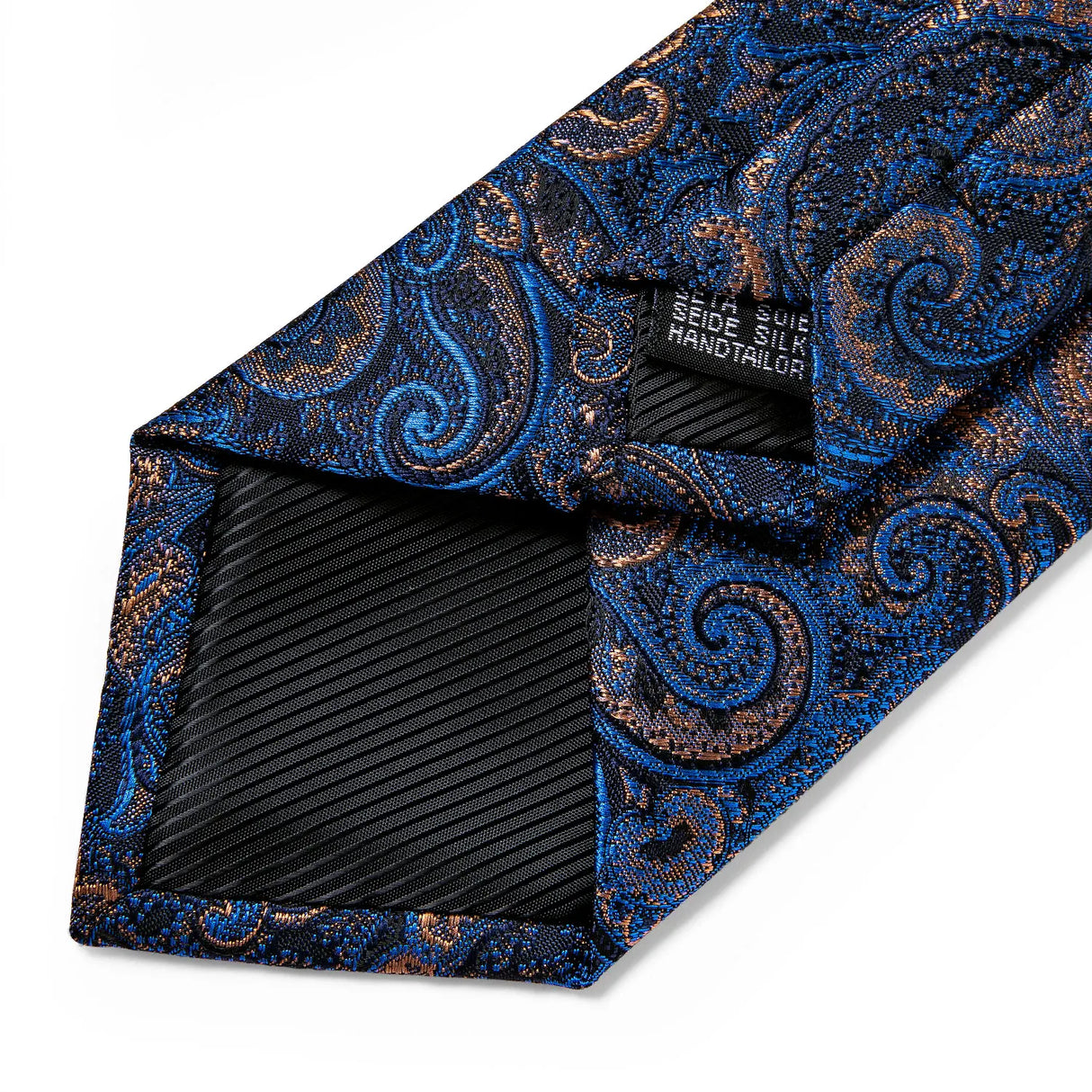 Luxury Blue Gold Paisley Silk Ties For Men Business Wedding Neck Tie Set With Tie Ring Brooch Pin Men's Cufflinks Pocket Square