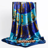 2021 90*90cm Summer Women Silk Foulard Scarves Square Scarf Ladies Luxury Brand beach Shawl Bandanna Large Hijab muffler female