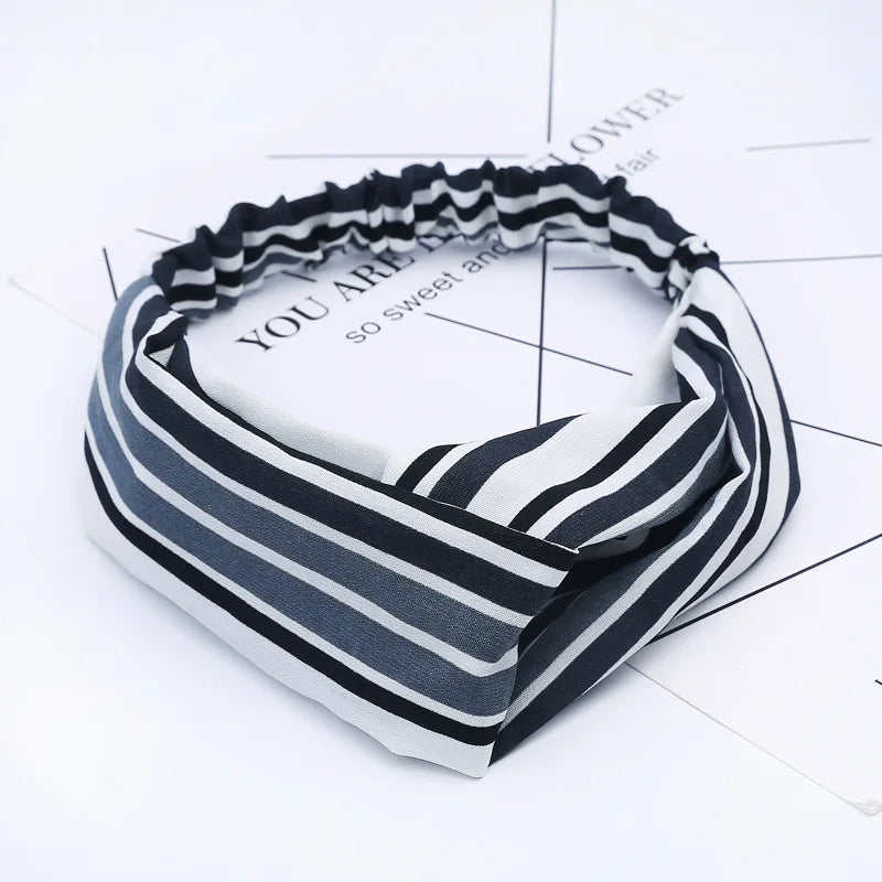 2020 Fashion Bohemian Headband Print Hairbands For Women Girls Vintage Cross Knot Turban Bandanas Headwear Hair Accessories