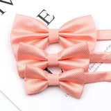 3 Sizes Parent-Child Bowtie Set Solid Color Lovely Kids Pet Family Butterfly Pink Champagne Blue Wine Red Cute bow tie Accessory