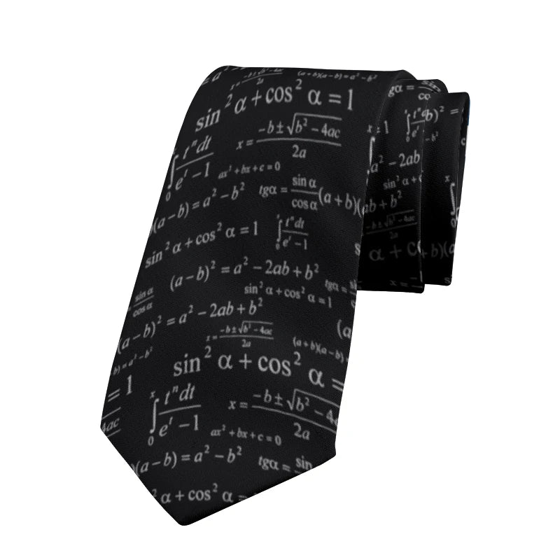 Scientific Symbol 8cm Necktie For Men Unisex Creative Math Formula Casual Polyester Men Necktie Party Wedding Accessories Tie