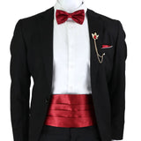 New Fashion Mens Cummerbund Bow Tie Brooch Set Black Red Blue   Waist Seal For Formal Tuxedo Business Suit Dinner Accessories