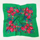 70*70cm Luxury Flowers Square Russian Scarf Women Floral Printed Shawl Female Bandana Head Wrap Headband Scarves Handkerchief