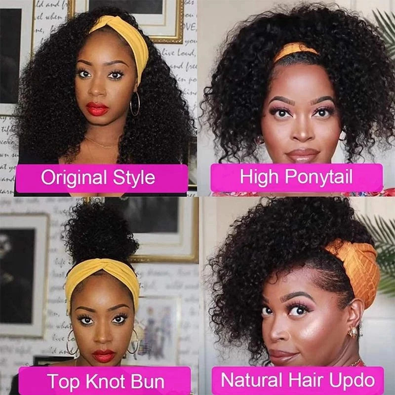 Machine Made Wigs Natural Color Wig Human Hair Deep Wave Glueless None Lace Front Curly Wave Wig Brazilian Virgin Hair