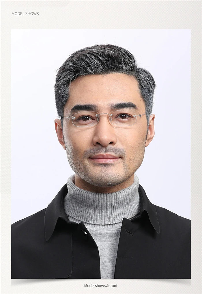 Frameless Nearsighted Glasses Finished Women Men Metal Leg Rimless Square Diopter Eyeglasses  -1.0 -1.5 -2.0 -2.5 -3.0 -3.5 -4.0