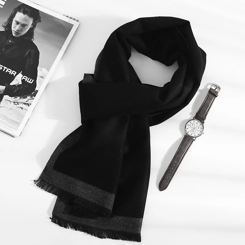 2023 Fashion 180*35cm Scarves Man Autumn Winter Thick Warm Cashmere Business Long Wraps Boy Classic Shawl Free Shipping muffler