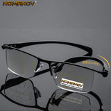 Eyebrow Comfortable Business Frame Photochromic Grey Lenses Progressive Multifocus Reading Glasses Add 75 100 125 150 175 to 400