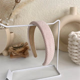 2022 Gentle Pink Womans Hairbands Girl Sweet Plush Wide Side Sponge Headband Hair Hoop Fashion Simple Solid Color Hair Accessory