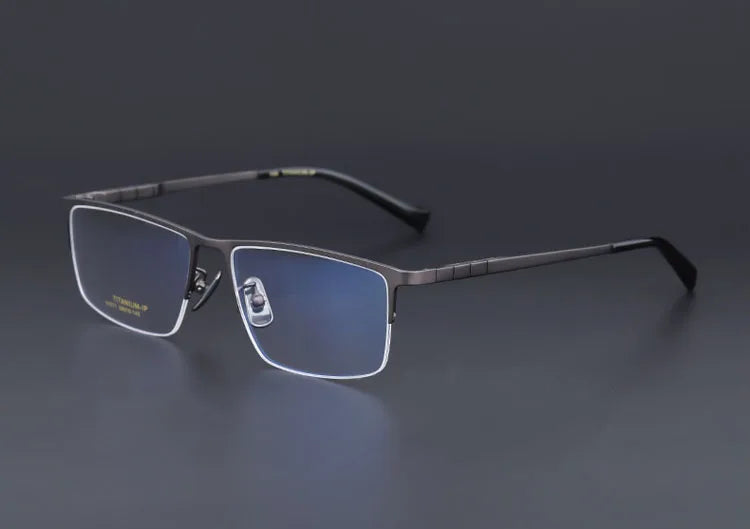 Pure Titanium Glasses Frame Men Titanium Alloy Prescription Eyeglasses Silver Super Light Spectacles Optical Glasses Frame