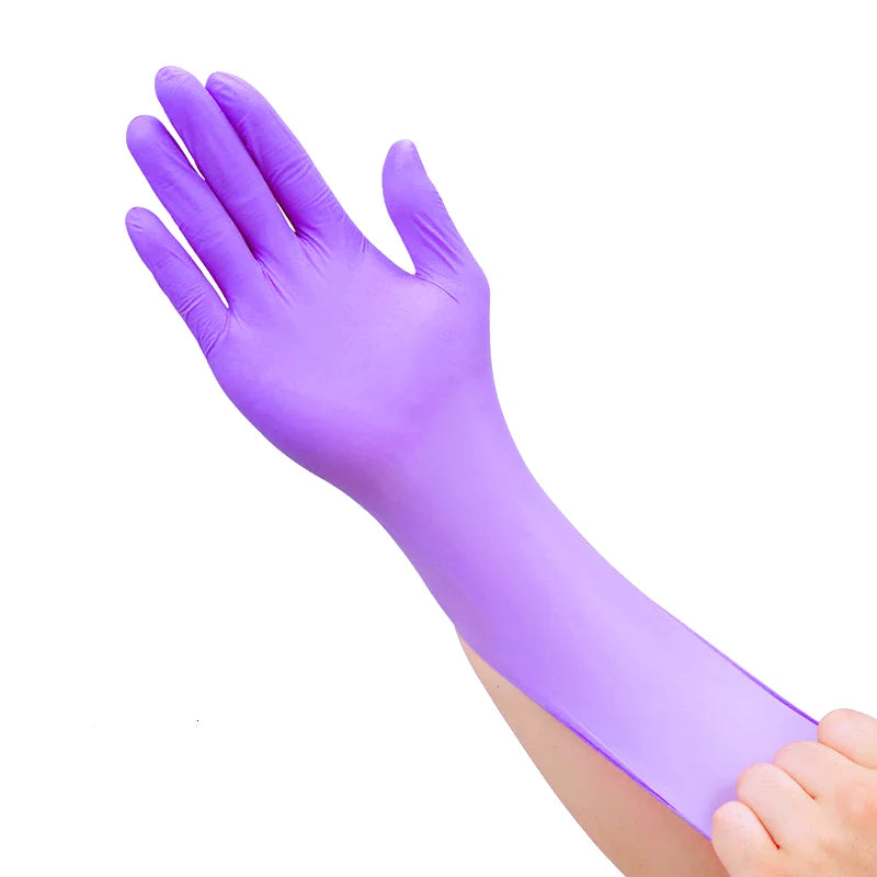 20/50PCS Disposable Nitrile Gloves Purple Powder-Free Rubber Hand Work Gloves for Mechanic Kitchen Beauty Household Cleaning