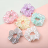 Metallic Laser Elastic Hair Band for Girls Shiny Transparent Scrunchies for Hair Rubber Ties Ponytail Holder Solid Stretch