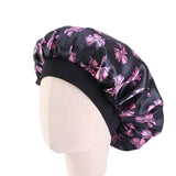 Kids Girls Sleep Cap Floral Print Hair Bonnet Satin Night Sleep Hat Turban Sleeping Hat Children Hair Care Bonnet Nightcap Caps