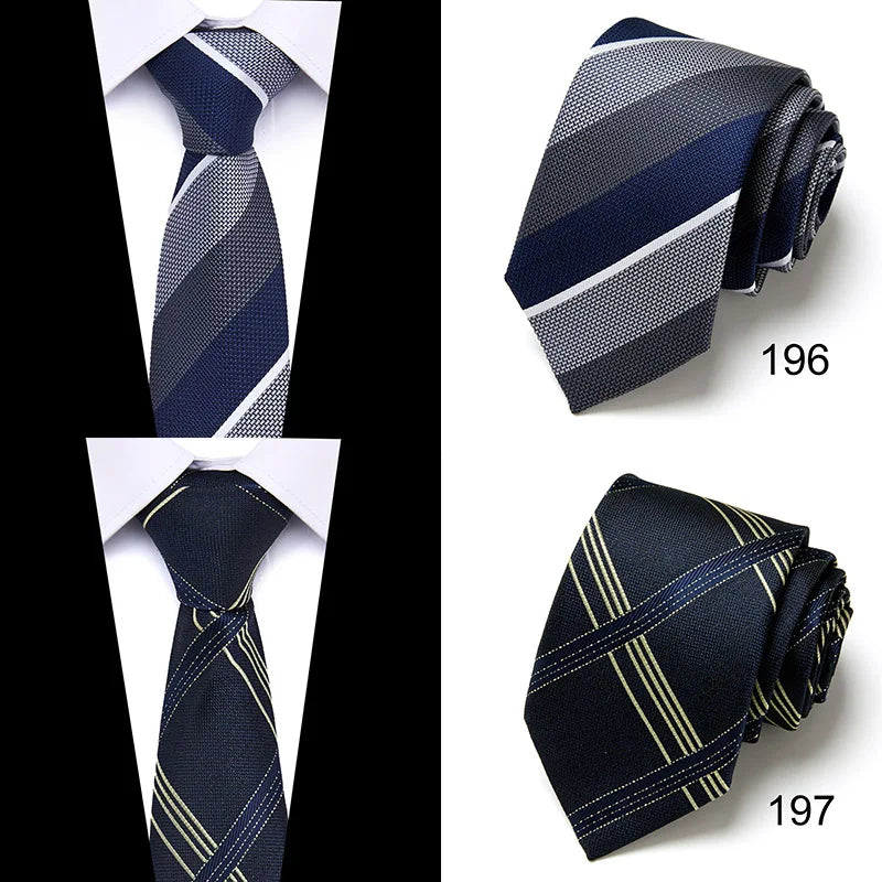 48Colors Classic 7.5cm Tie for Men Silk Tie Luxury Striped Slim Ties for Men Suit Cravat Wedding Party  Gravatas