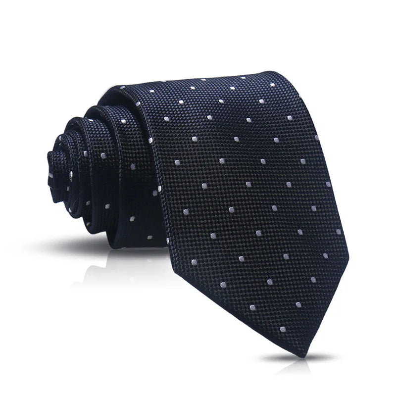 HUISHI 8cm Dot Neckties Skinny Fashion Business Men Polyester Microfiber Neck Tie Polka Check Men Neckie For Gentlemen Wedding