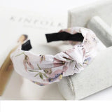 Women Elegant Top Knot Headband Print Dot Hairbands Girls Striped Plaid Flower Hair Hoop Fashion Hair Accessories FG0320