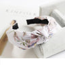 Women Elegant Top Knot Headband Print Dot Hairbands Girls Striped Plaid Flower Hair Hoop Fashion Hair Accessories FG0320